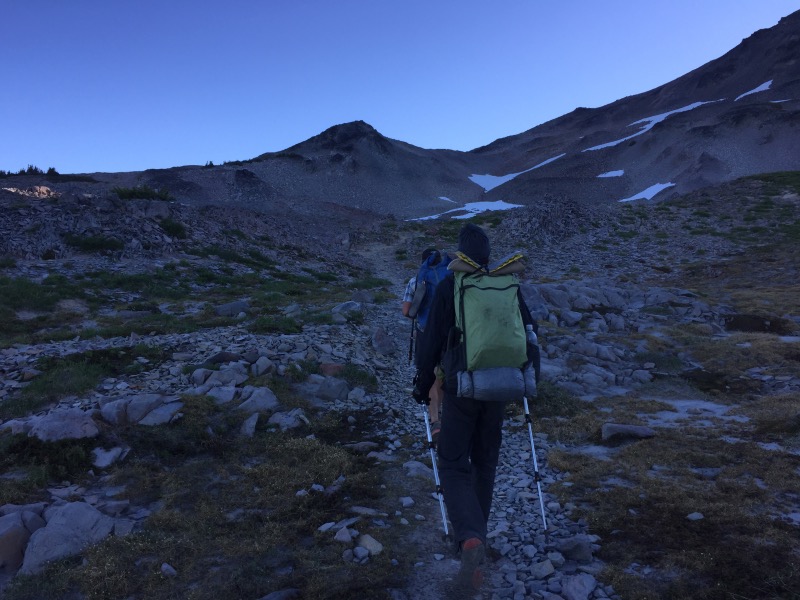 Hiking toward Old Snowy.